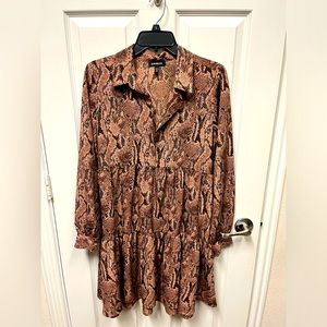 Snake print A-line dress from Express